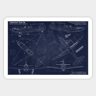 Yak9m Fighter Blueprint Magnet